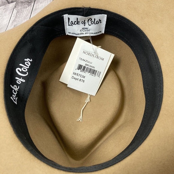 Lack of Color Fedora Womens Size M 57cm Teak Zula Brown Australian Wool‎ Western - Picture 5 of 9